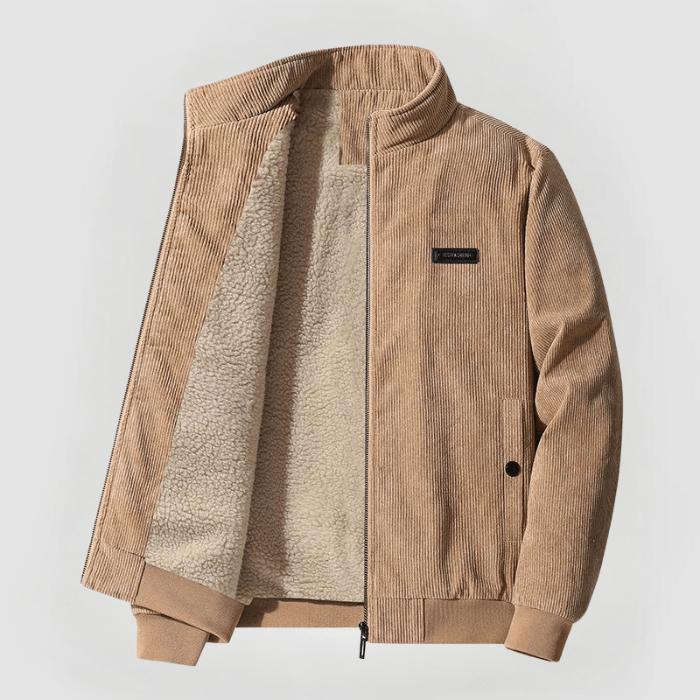 Herren Cord-Winterjacke – Stehkragen mit Taschen
