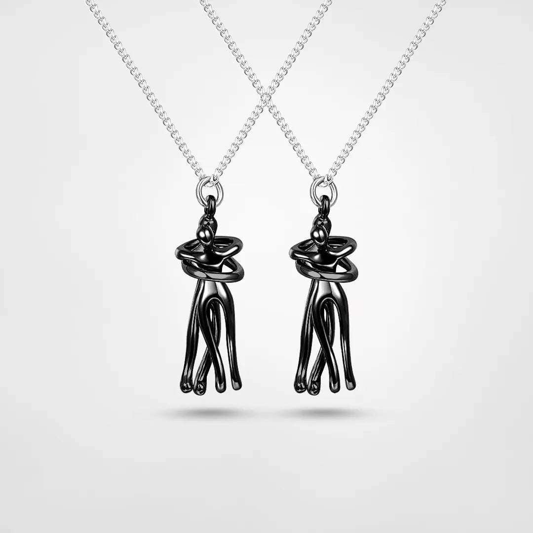 Unisex Passendes Halsketten Set - Pärchen Umarmung Anhänger