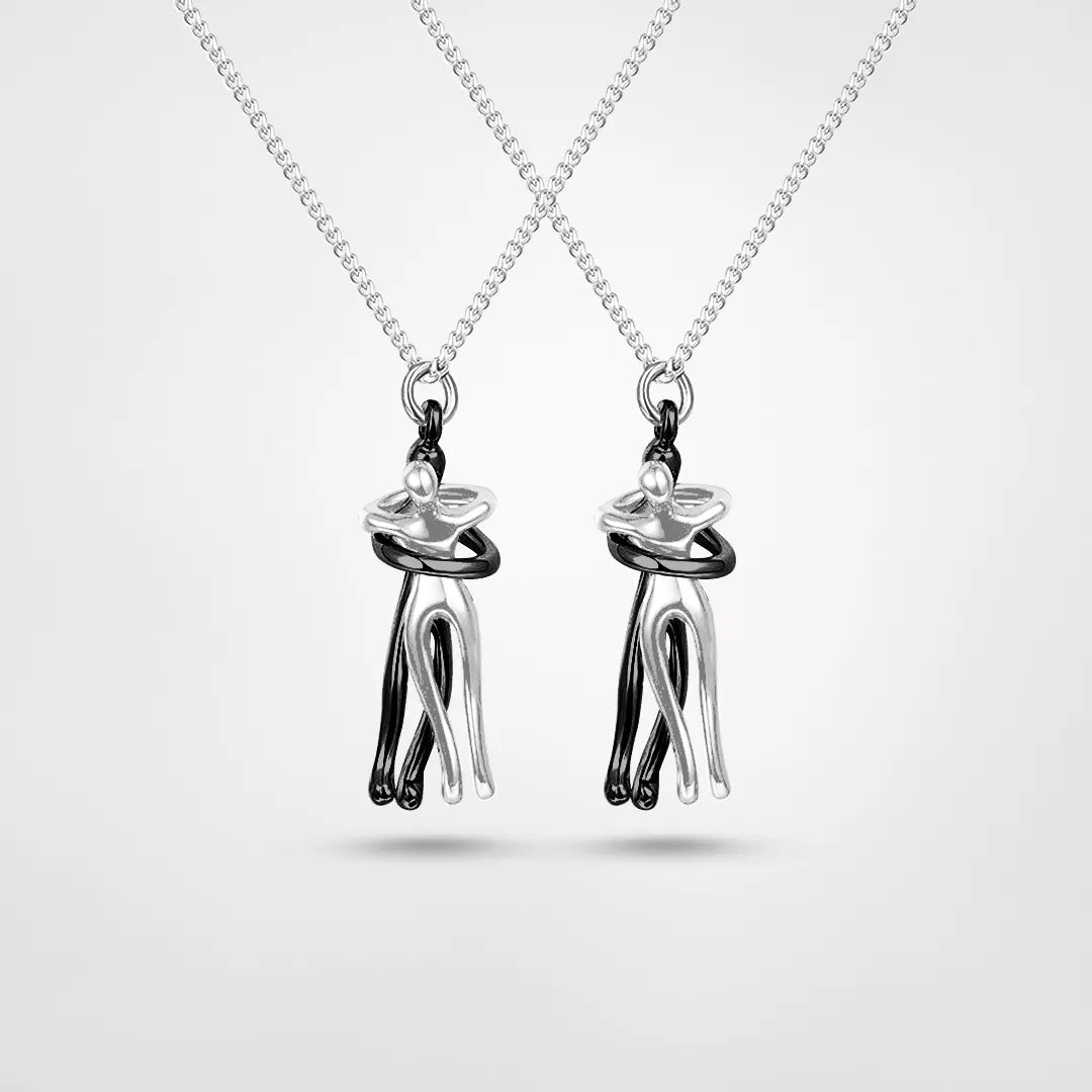 Unisex Passendes Halsketten Set - Pärchen Umarmung Anhänger