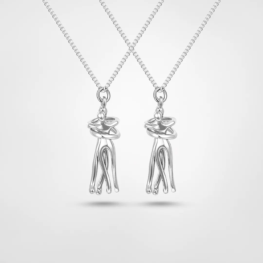 Unisex Passendes Halsketten Set - Pärchen Umarmung Anhänger