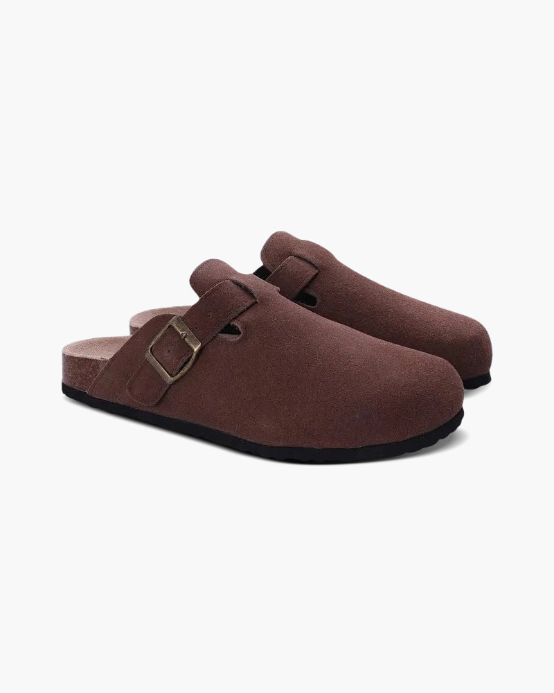 Herren Wildleder Clogs - Minimalistisch mit Verstellbarem Riemen