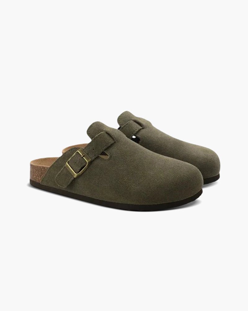 Herren Wildleder Clogs - Minimalistisch mit Verstellbarem Riemen