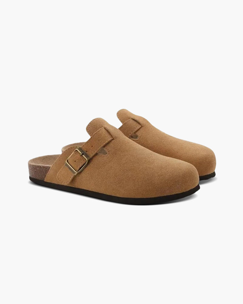 Herren Wildleder Clogs - Minimalistisch mit Verstellbarem Riemen