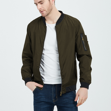 Men's Vintage Style Bomber Jacket - Light Outerwear