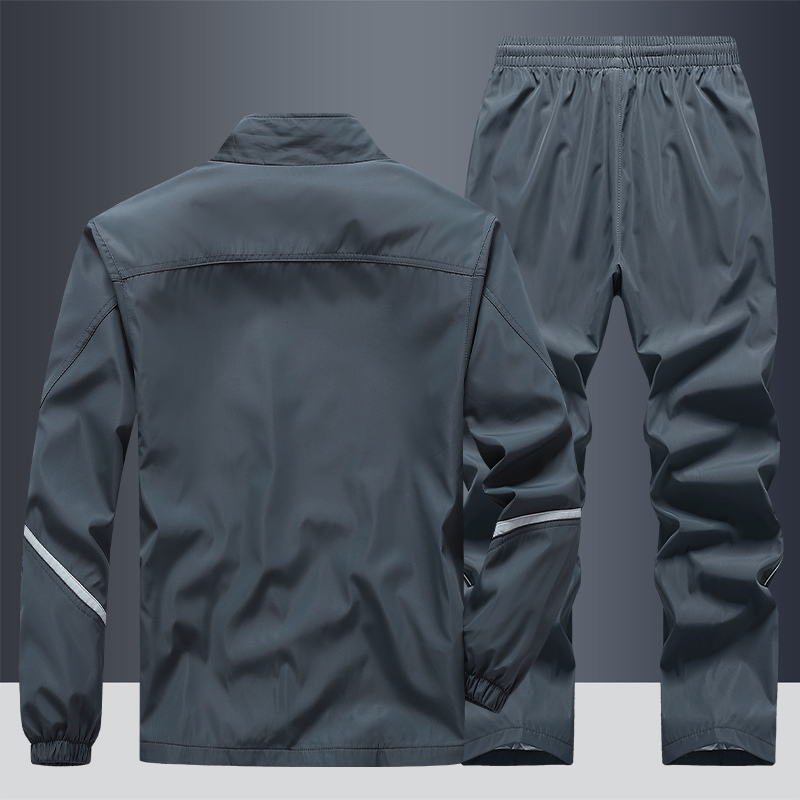 Herren Windbreaker Stil Trainingsanzug Set - Jacke mit Reißverschluss & Jogger