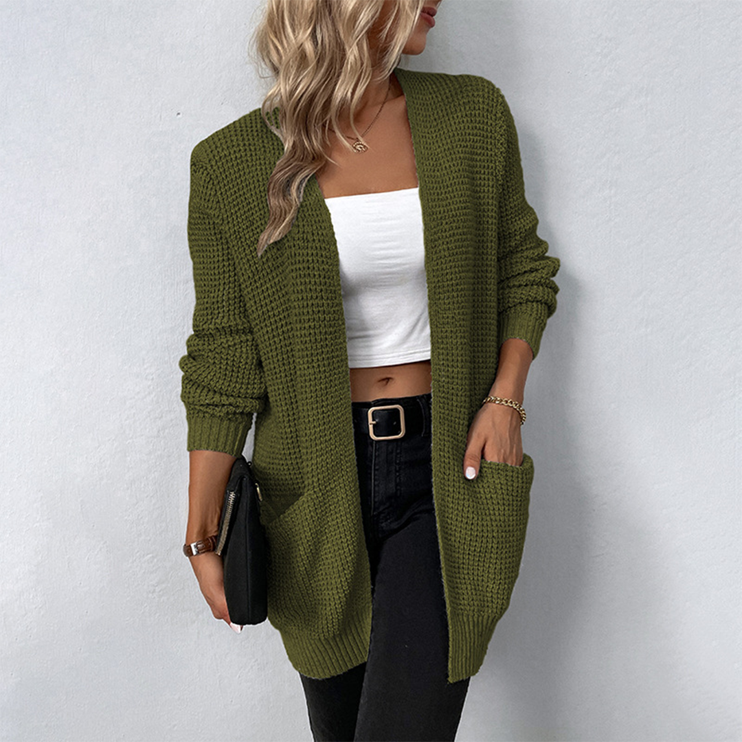 Damen Strick Cardigan - Langer & Lockerer Stil