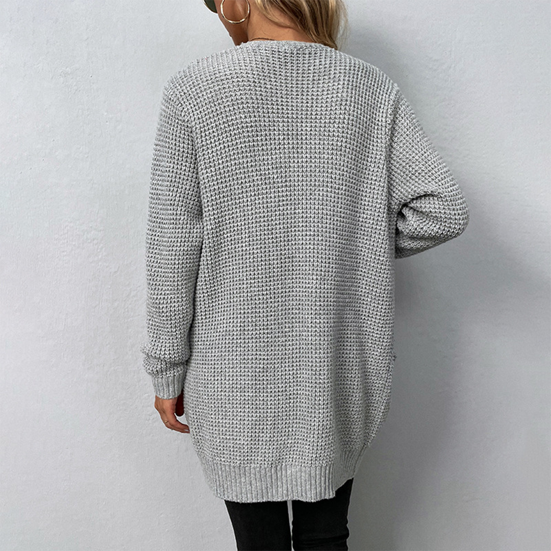 Damen Strick Cardigan - Langer & Lockerer Stil