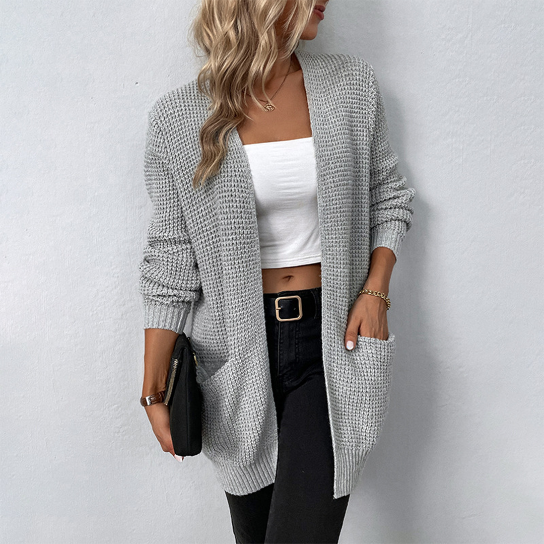 Damen Strick Cardigan - Langer & Lockerer Stil