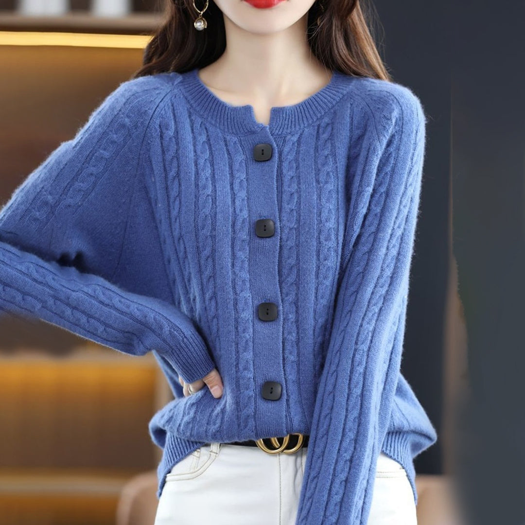 Damen Zopfmuster-Strickjacke – Gemütliche Oberbekleidung