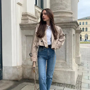 Damen Kurzer Trenchcoat – Stilvolle taillierte Oberbekleidung