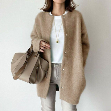 Damen Oversized-Strickjacke – Warme Oberbekleidung
