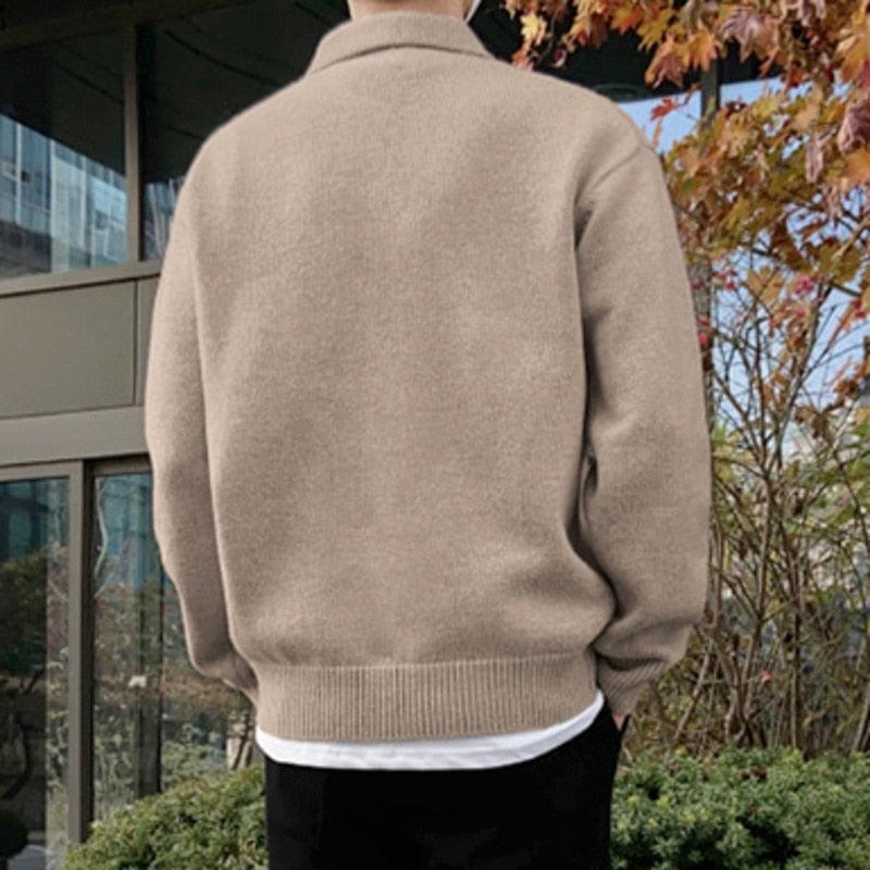 Herren Strick-Polo-Pullover – Entspannte Passform mit Kragen-Knopfleiste