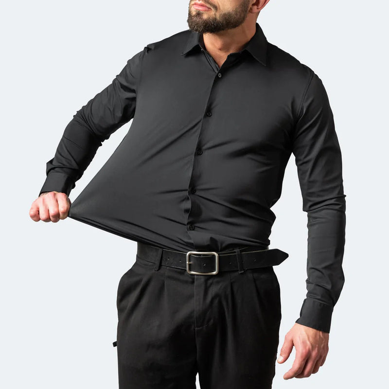 Herren Stretch-Hemd - Bügelfrei Schmale Passform