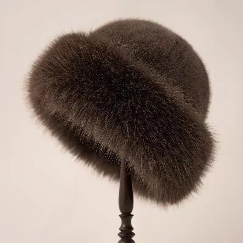 Damen Winter Bucket Hat - Weiche Mütze mit Krempe