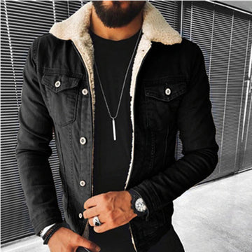 Herren Warme Jeansjacke - Design mit kuscheligem Futter