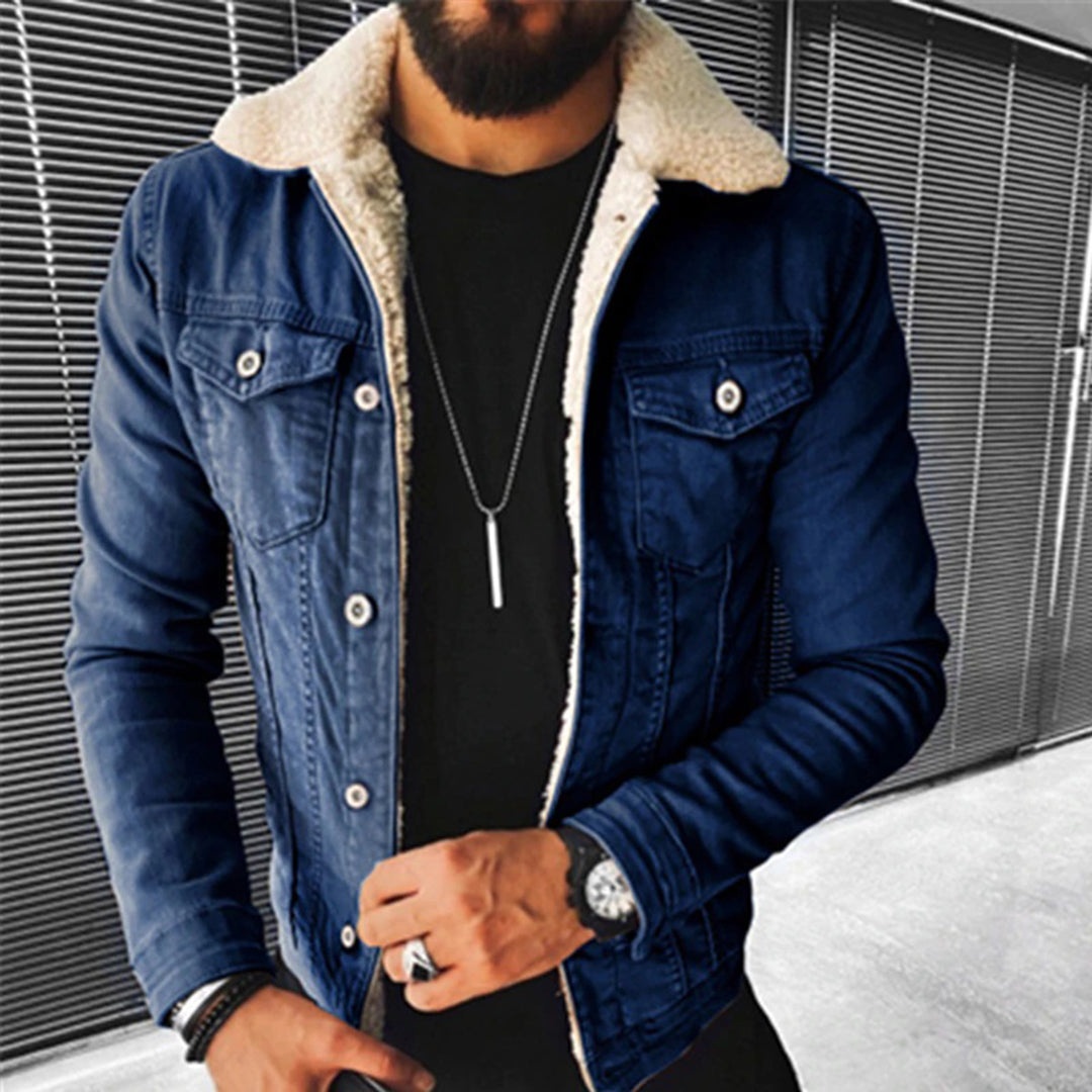 Herren Warme Jeansjacke - Design mit kuscheligem Futter