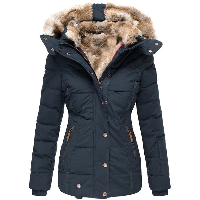 Damen Winter-Parka-Jacke - Gesteppt mit Kapuze