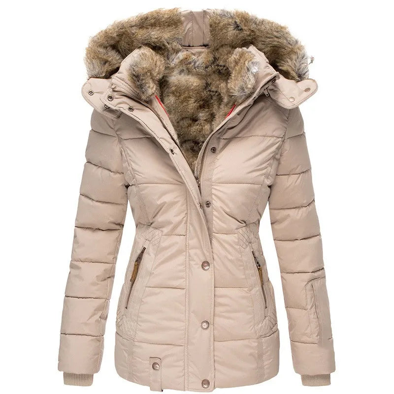 Damen Winter-Parka-Jacke - Gesteppt mit Kapuze