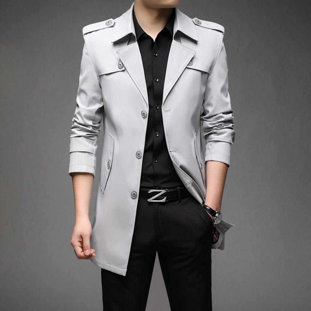 Herren Stylischer Trenchcoat - Slim-Fit-Stil