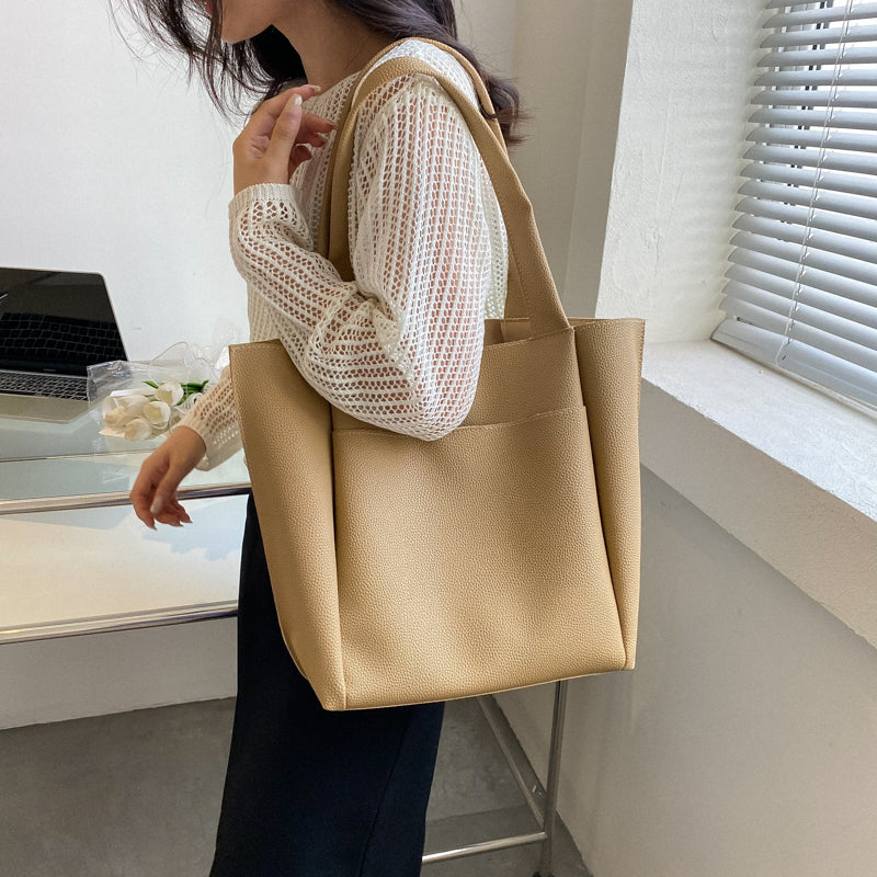 Damen Leder Tote Bag - Geräumig & Minimalistischer Stil