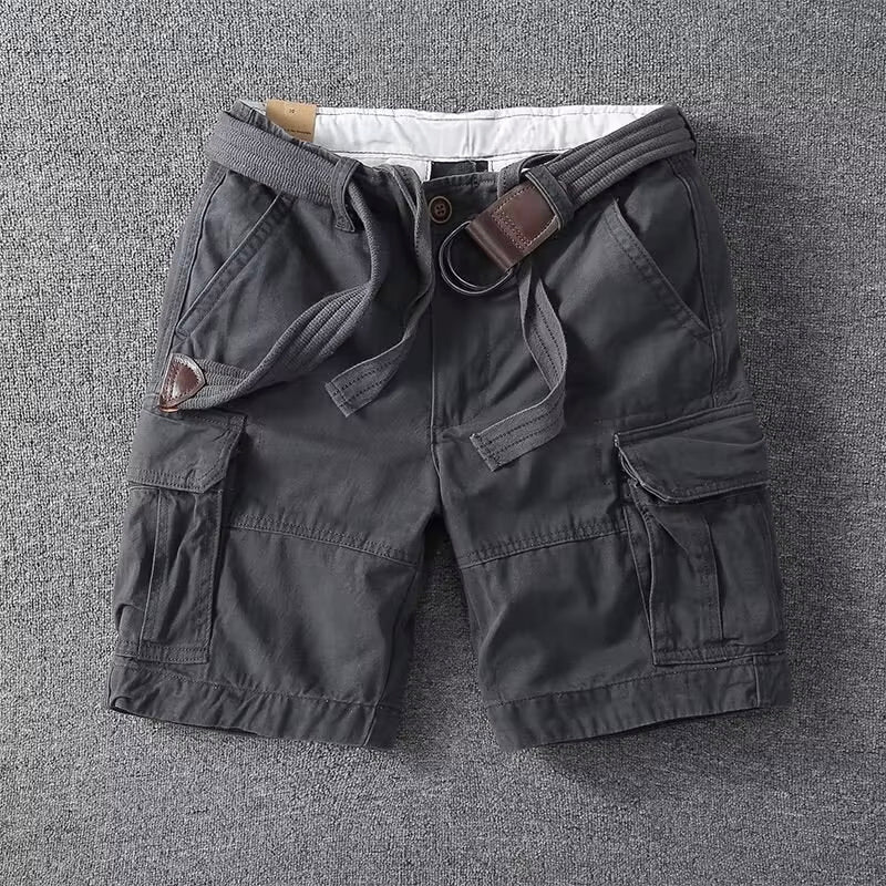 Men's Cargo Shorts - Multi-Pocket with Belt