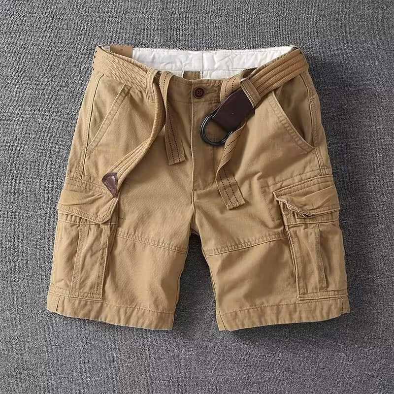 Men's Cargo Shorts - Multi-Pocket with Belt