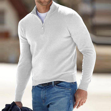 Modischer Warmer Pullover mit Halbreißverschluss für Herren | Elias