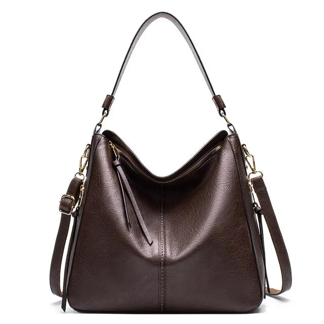 Damen Halbmond-Schultertasche - Hobo-Stil, Reißverschluss & Tragegriff