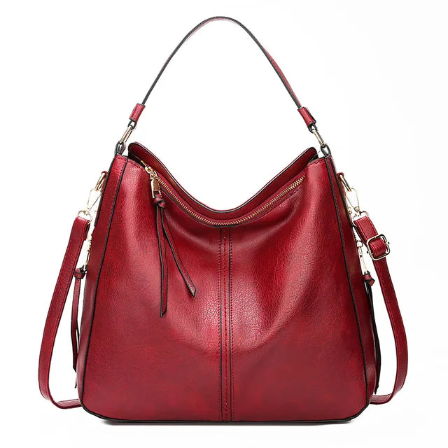 Damen Halbmond-Schultertasche - Hobo-Stil, Reißverschluss & Tragegriff