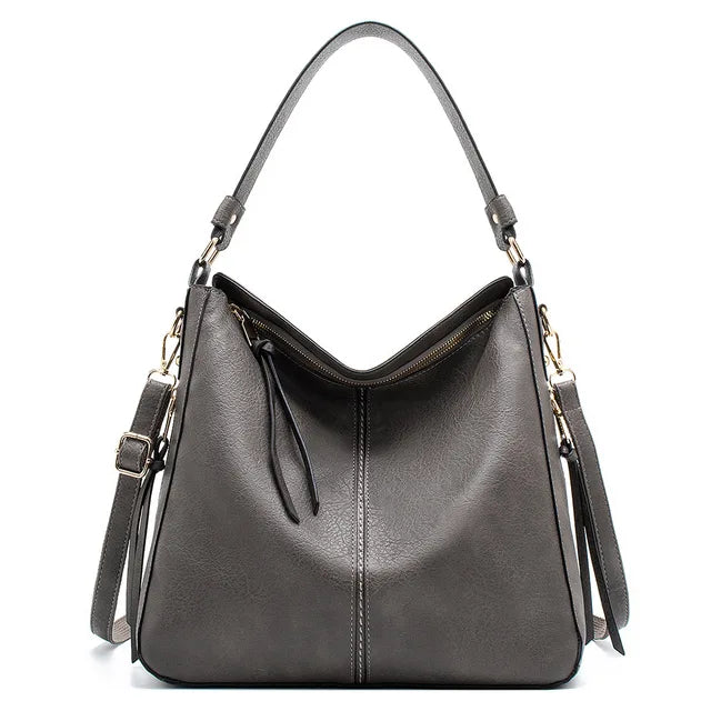Damen Halbmond-Schultertasche - Hobo-Stil, Reißverschluss & Tragegriff