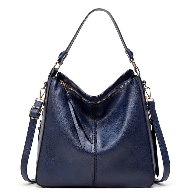 Damen Halbmond-Schultertasche - Hobo-Stil, Reißverschluss & Tragegriff