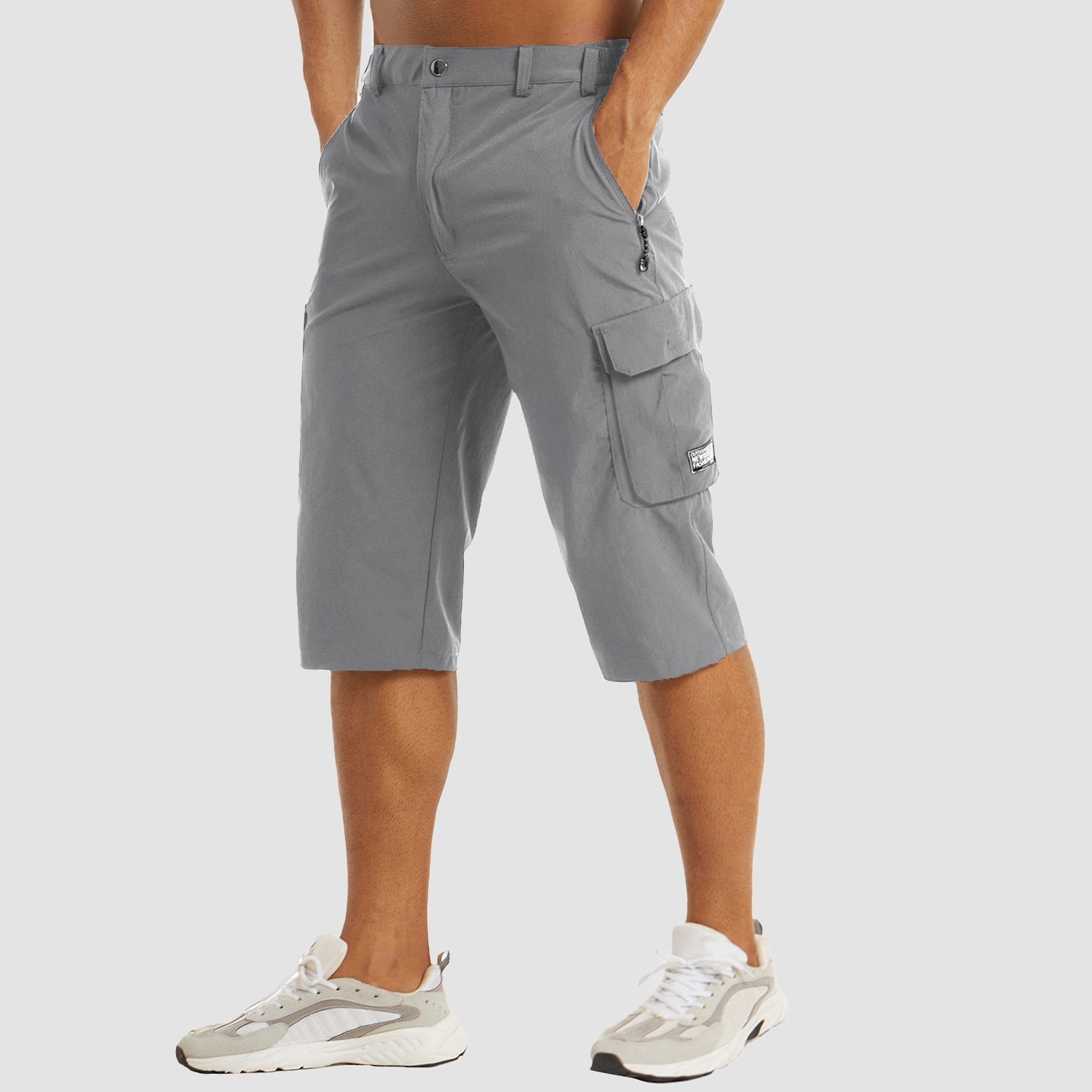 Men's Long Cargo Shorts - Relaxed Fit with Multi-Pocket