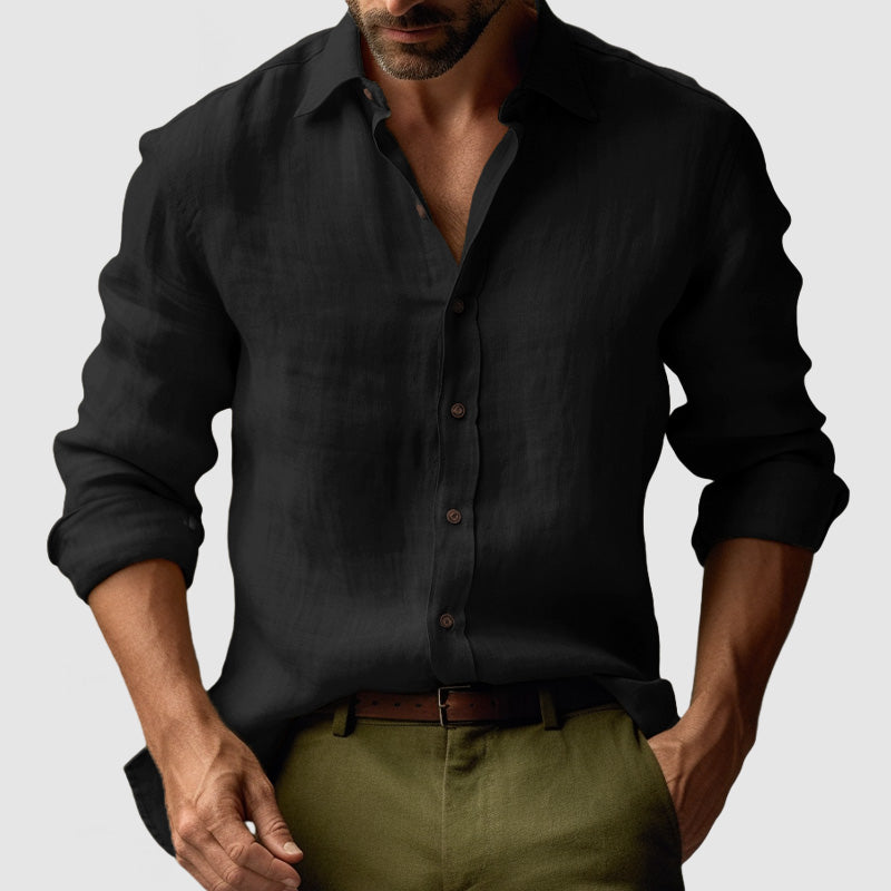 Men's Linen Shirt - Button-Up & Relaxed Fit