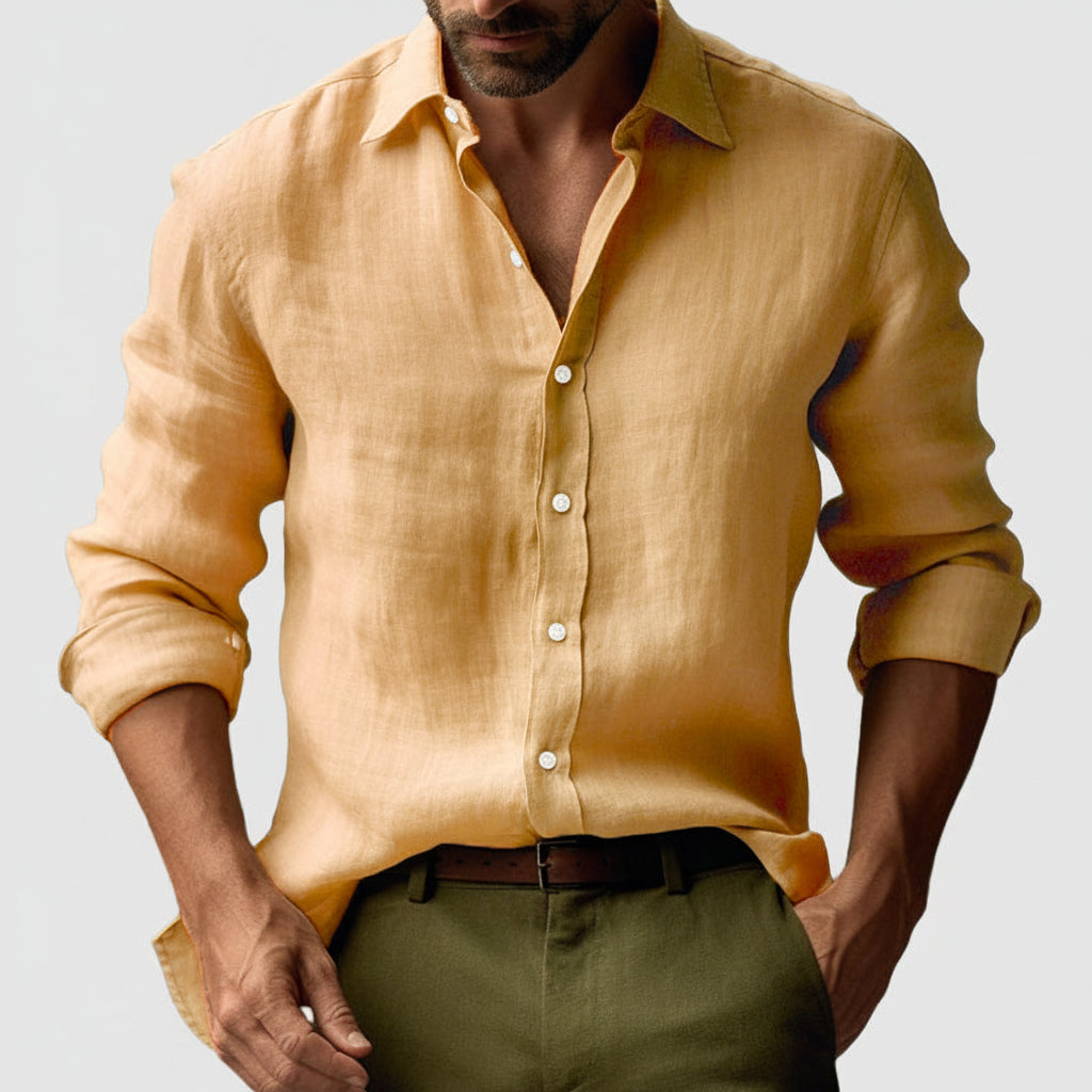 Men's Linen Shirt - Button-Up & Relaxed Fit