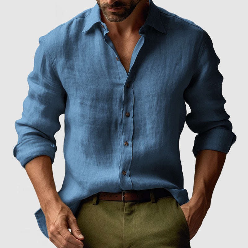 Men's Linen Shirt - Button-Up & Relaxed Fit