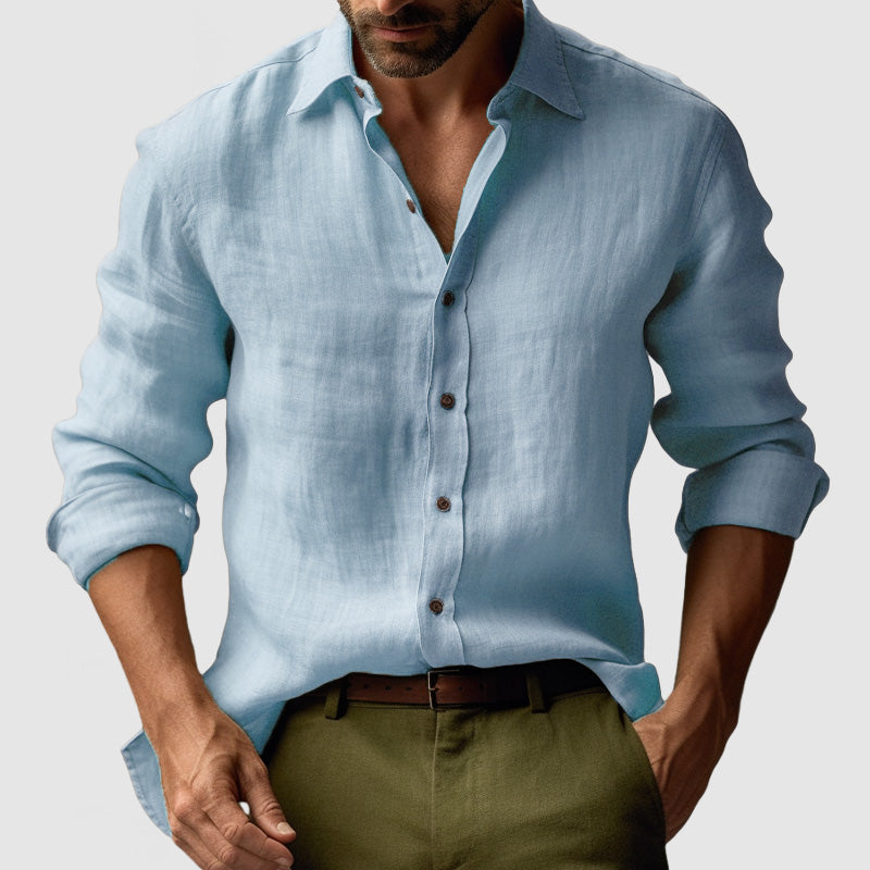 Men's Linen Shirt - Button-Up & Relaxed Fit