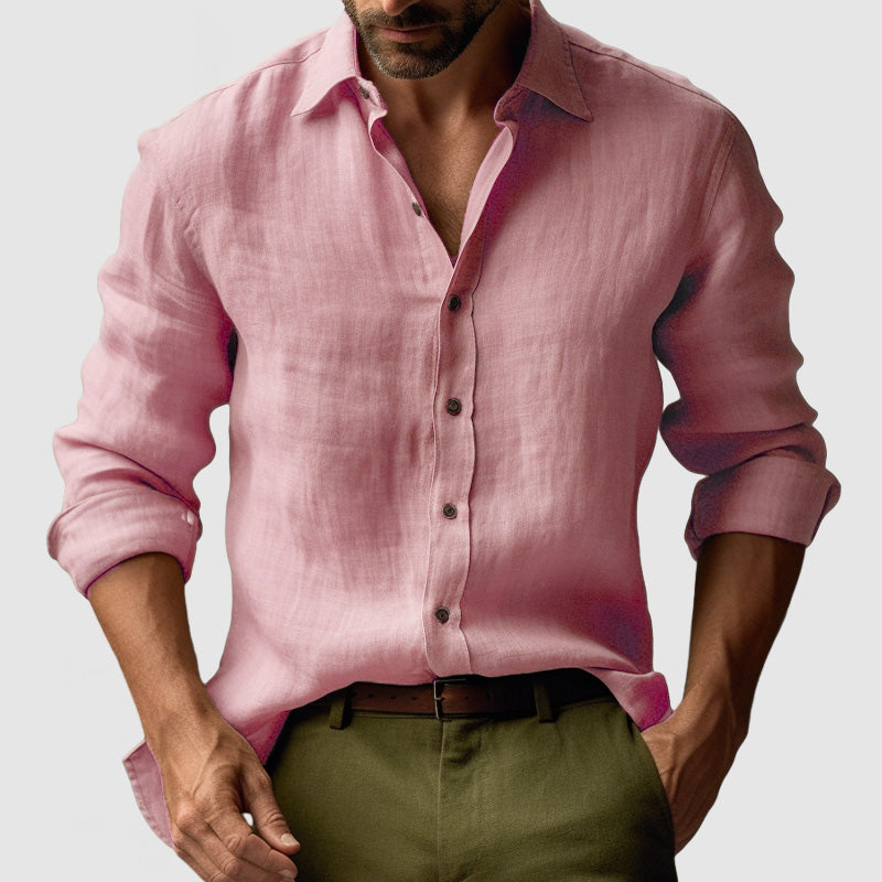 Men's Linen Shirt - Button-Up & Relaxed Fit