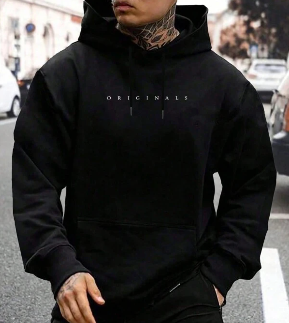 Herren Oversized Hoodie - Mit Grafikdruck und Kängurutasche