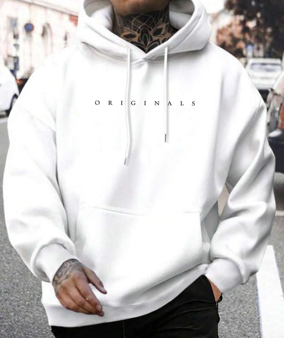 Herren Oversized Hoodie - Mit Grafikdruck und Kängurutasche