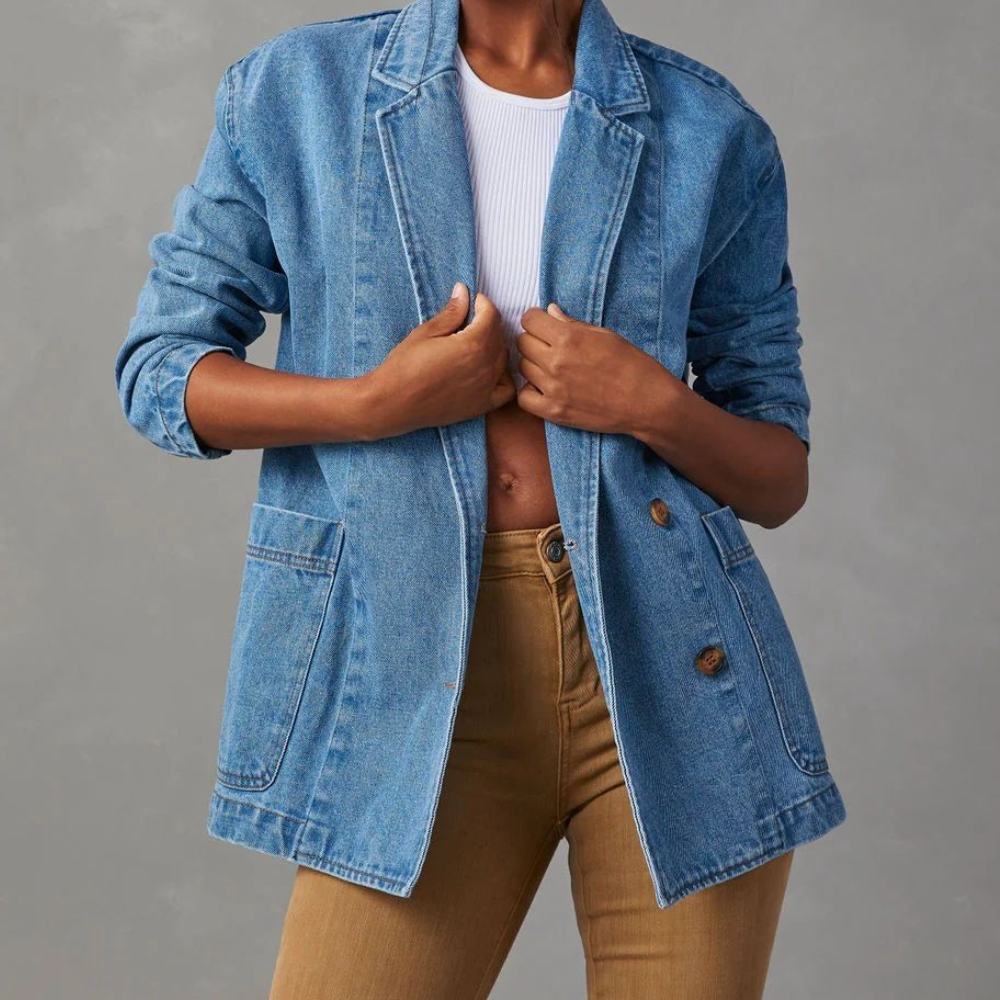 Damen Jeansjacke im Vintage-Stil - Stilvoller Oversized-Schnitt