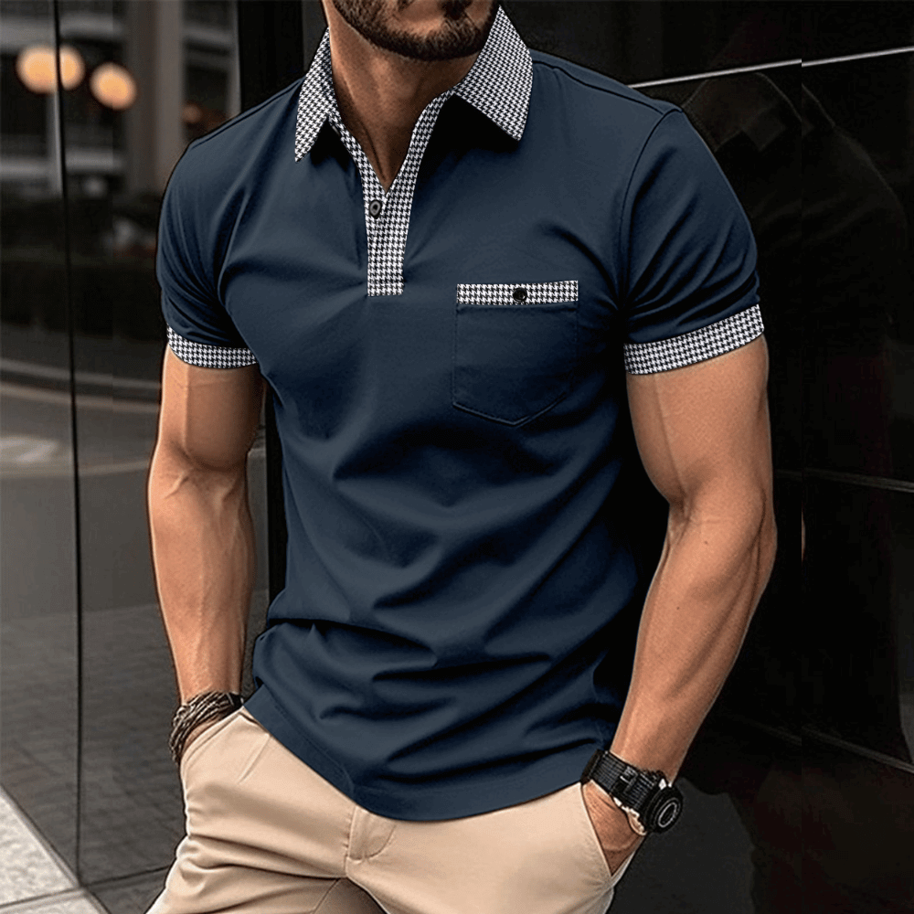 Herren Poloshirt - Slim Fit mit Kontrastbesatz