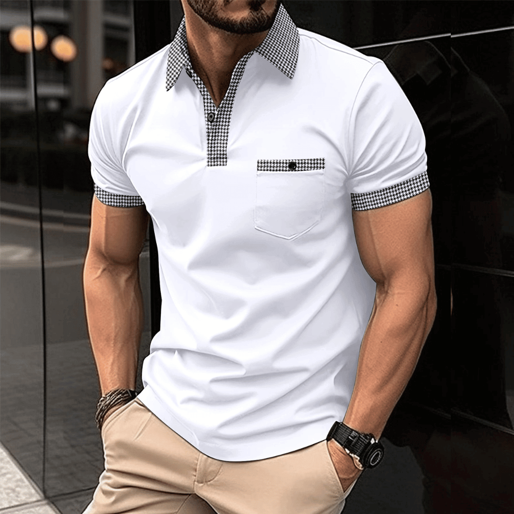 Herren Poloshirt - Slim Fit mit Kontrastbesatz