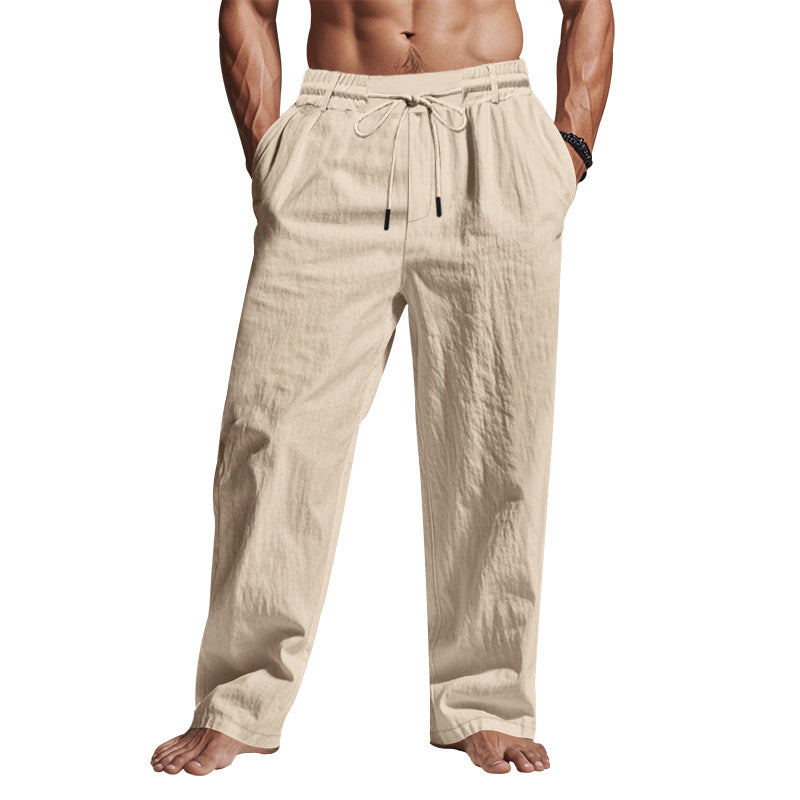 Herren Leinenhose - Elastischer Bund & Lockere Passform
