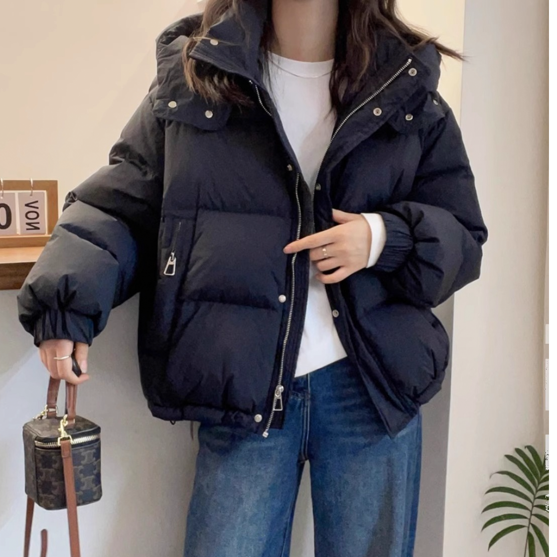 Damen Oversized Puffer Jacke - Wasserdicht mit Kapuze