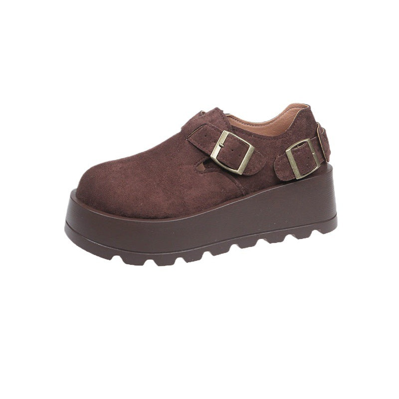 Damen-Wildleder-Clogs - Slipper mit Doppel-Schnallen-Riemen