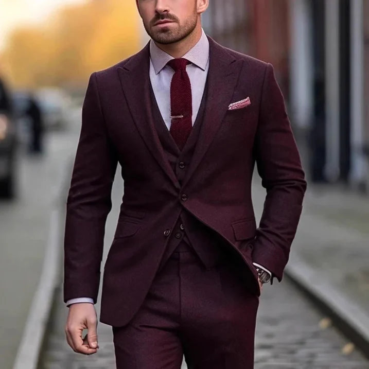 Men's 3-piece wedding suit set - jacket, vest & pants