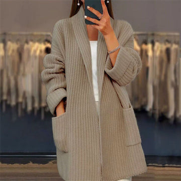 Damen Lange Strickjacke – Gemütliche lockere Oberbekleidung