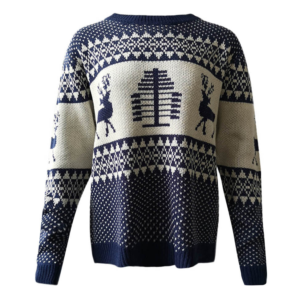Damen Weihnachtspullover - Rentier & Geschenk Muster