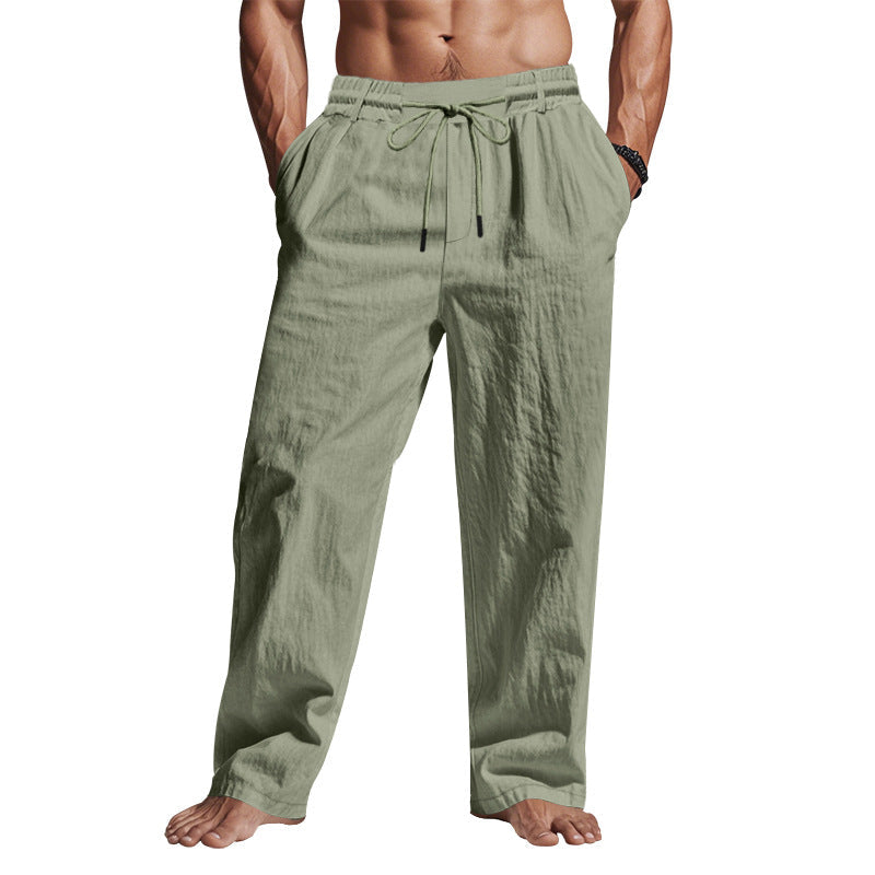 Herren Leinenhose - Elastischer Bund & Lockere Passform