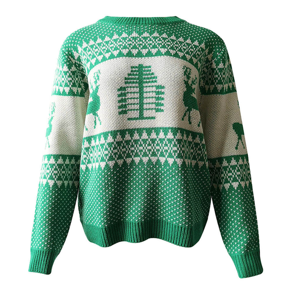 Damen Weihnachtspullover - Rentier & Geschenk Muster